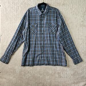 Kuhl Blue Plaid Casual Button Down Shirt